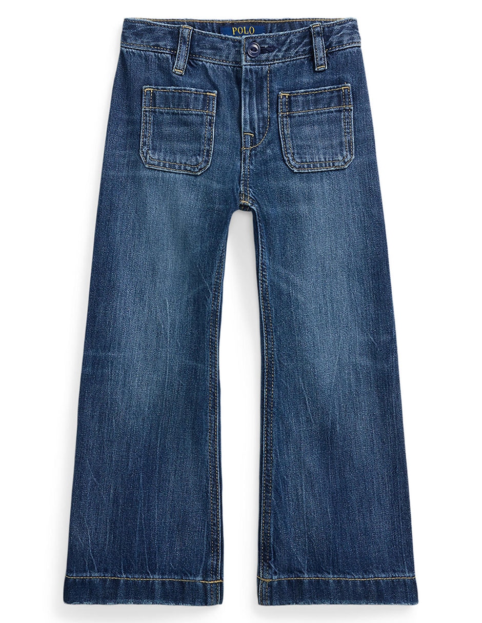 Jeans straight Ralph Lauren lavado medio para niña