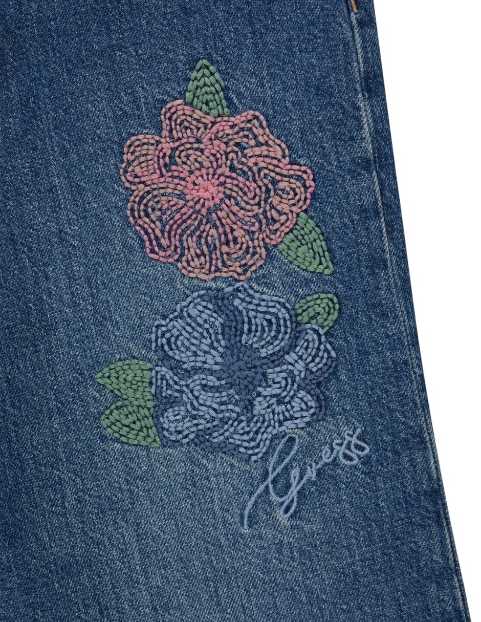 Jeans campana deslavado para niña 3