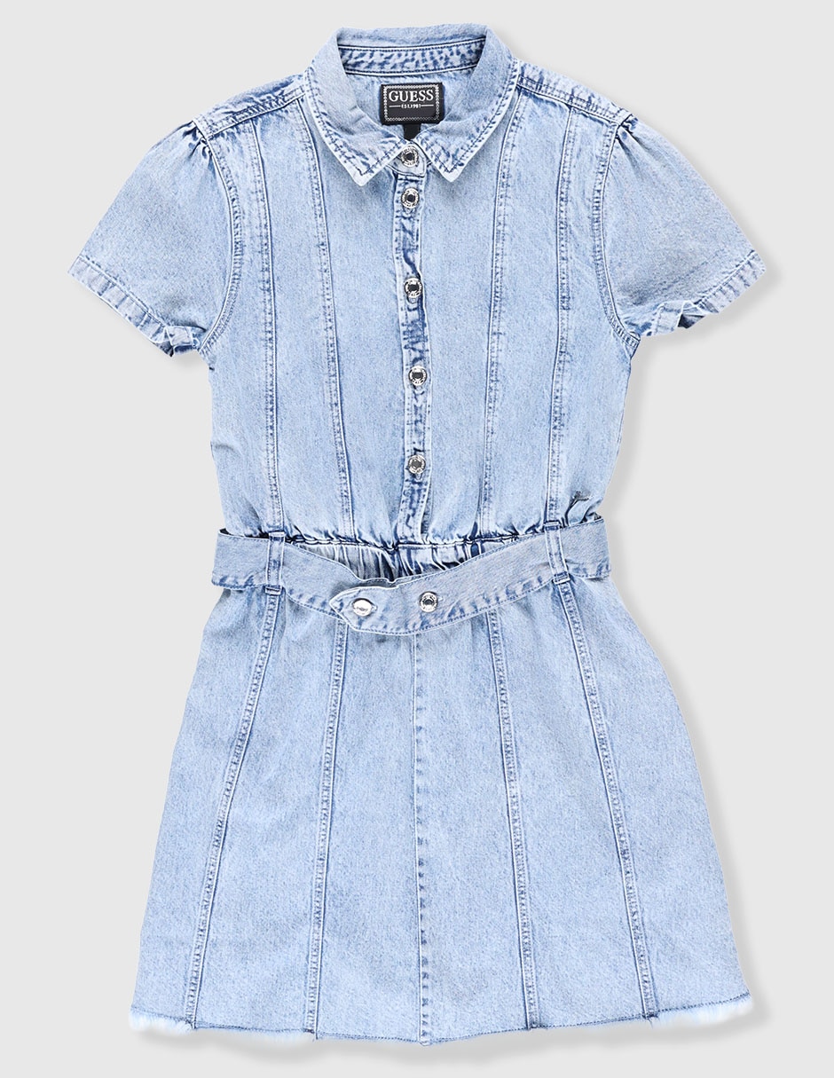 Vestido manga regular para niña
