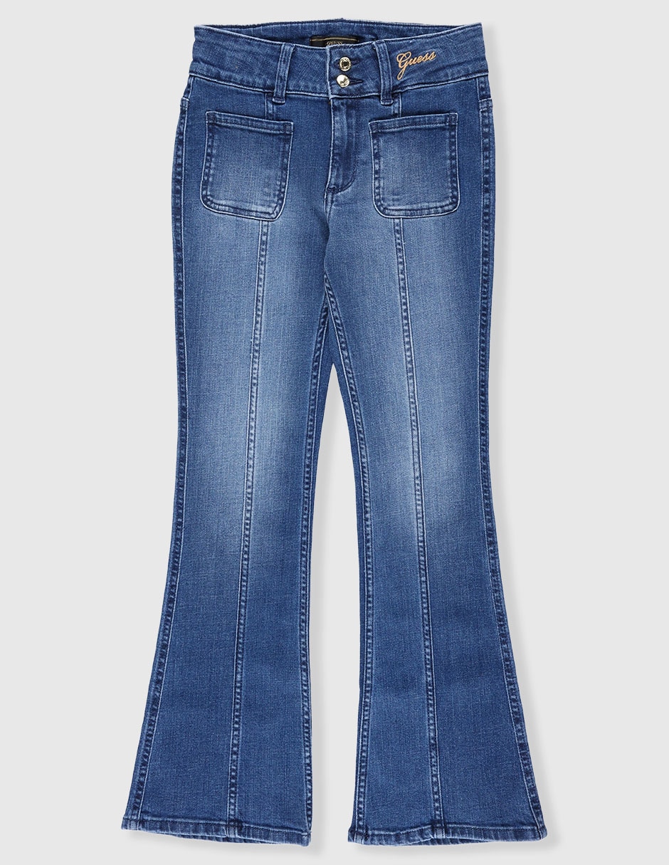 Jeans flare deslavado para niña Jeans flare deslavado para niña