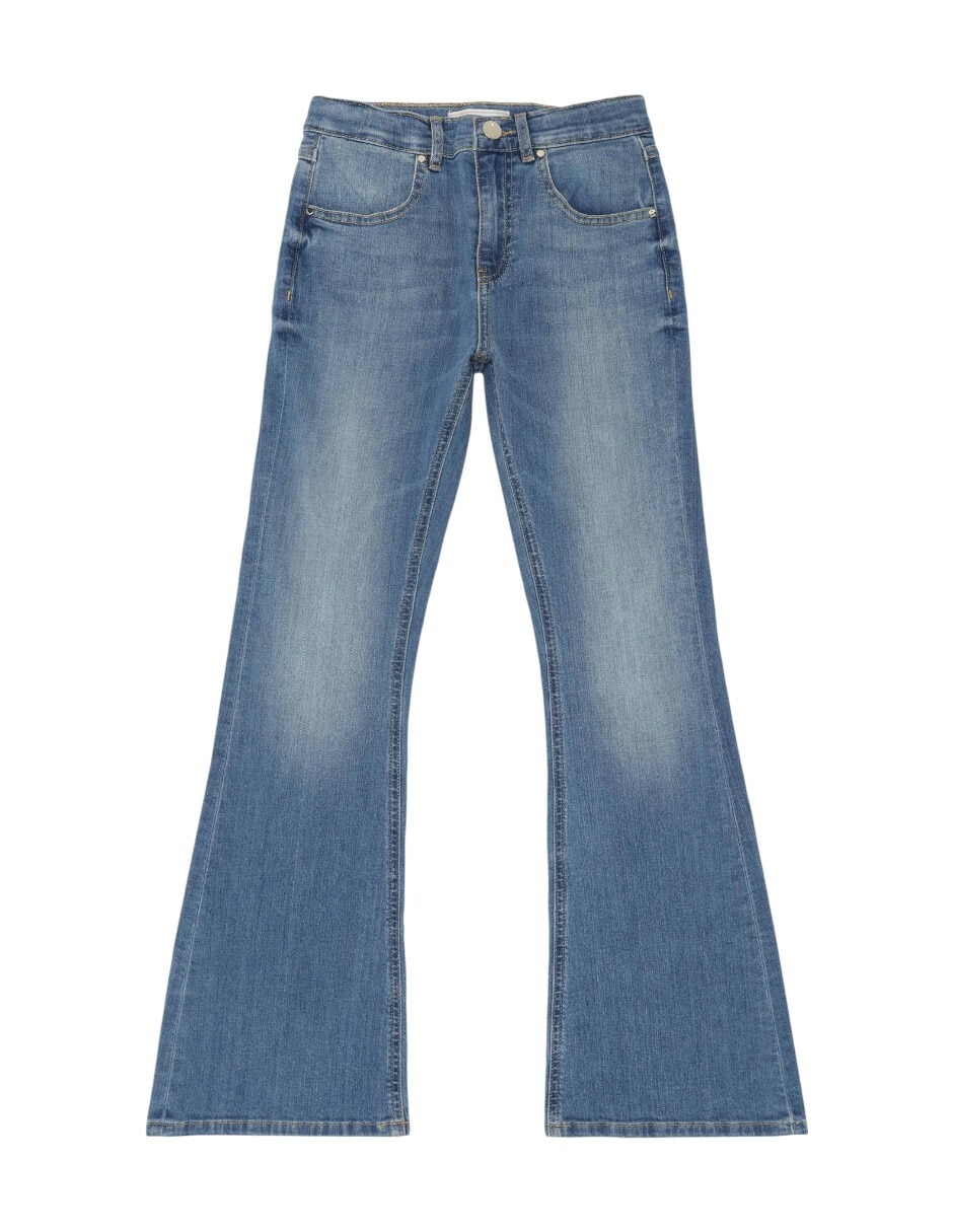 Jeans campana deslavado para niña