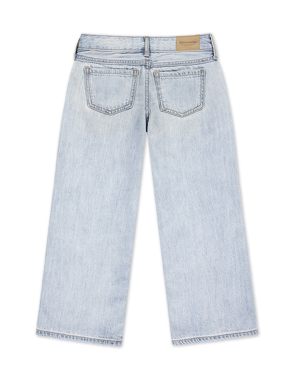Jeans straight 43AG07-LCA lavado claro para niña 2