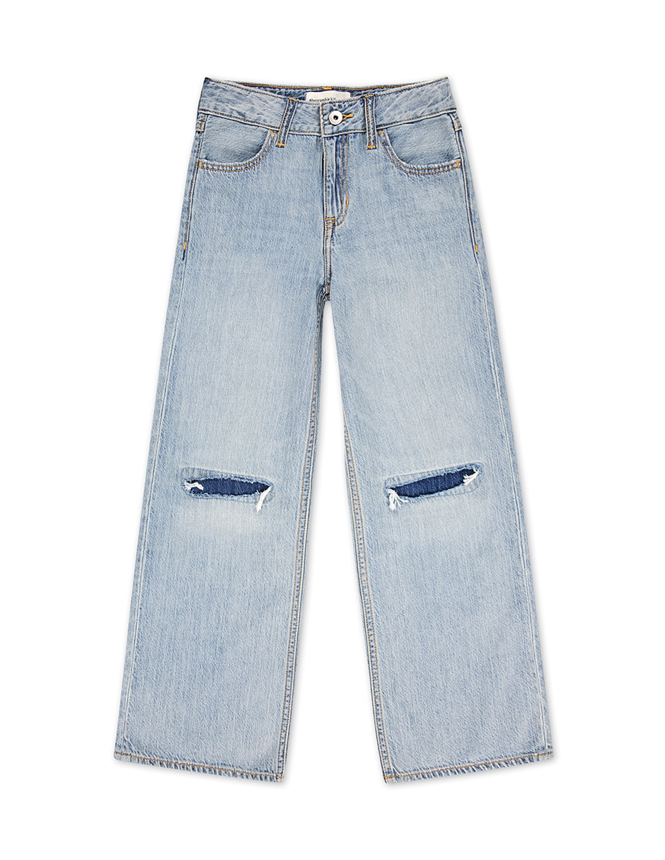 Jeans straight 43AG15-LCU lavado claro para niña