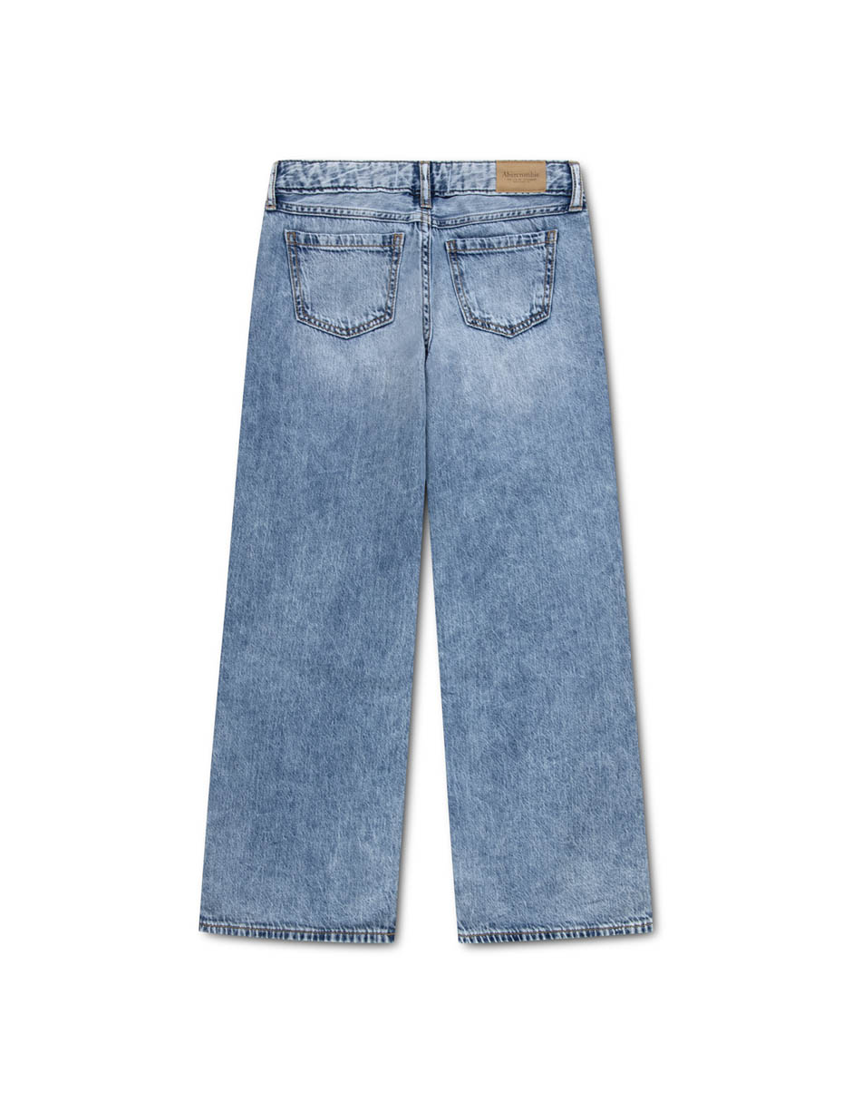 Jeans straight 43AN54-MHN lavado medio para niña 2