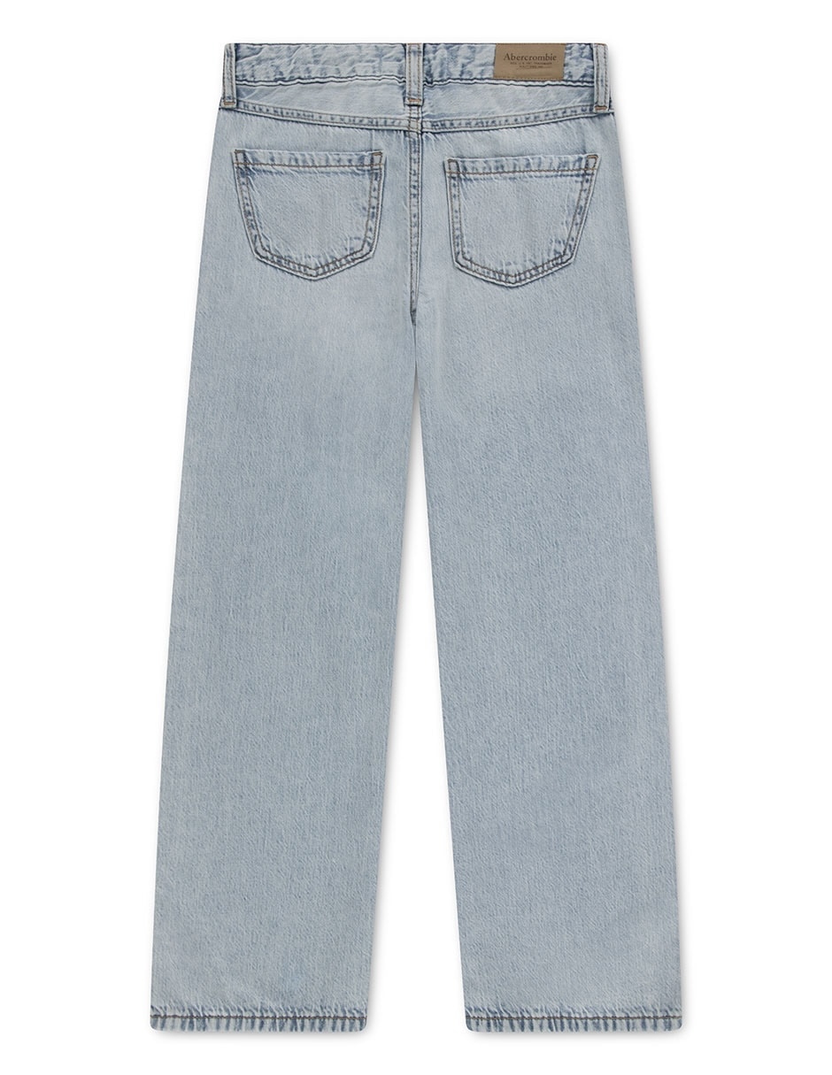 Jeans straight lavado destruido para niña 3