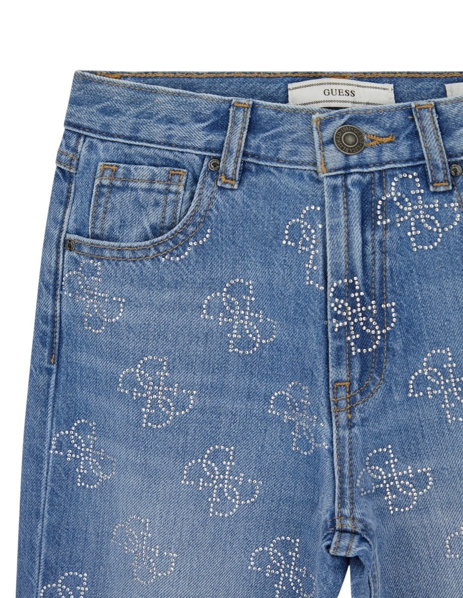 Jeans amplio lavado medio para niña 3