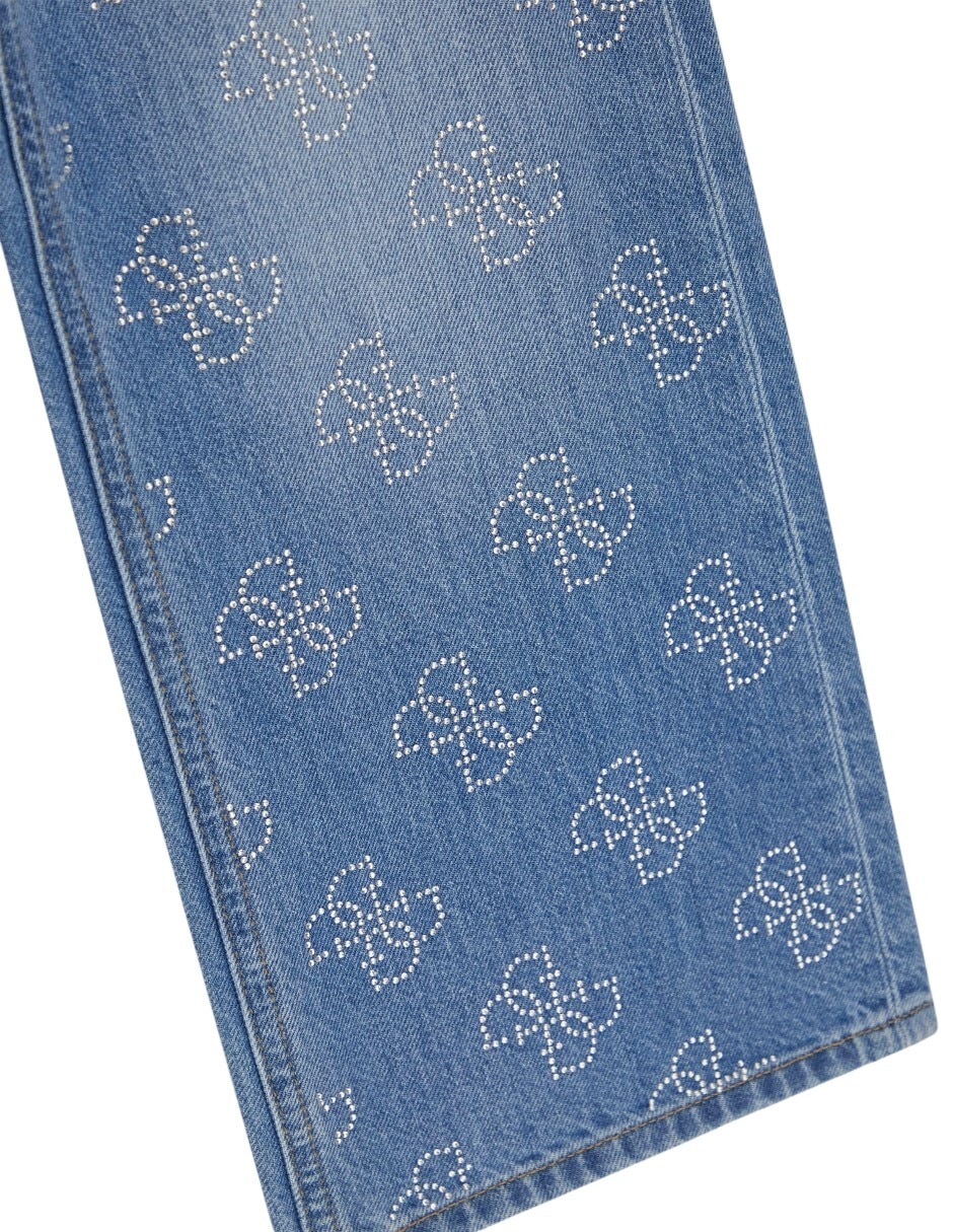 Jeans amplio lavado medio para niña 4