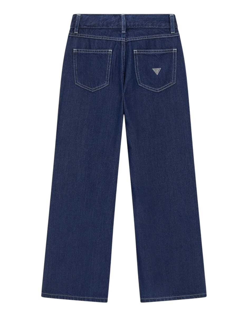 Jeans amplio lavado obscuro para niña 2