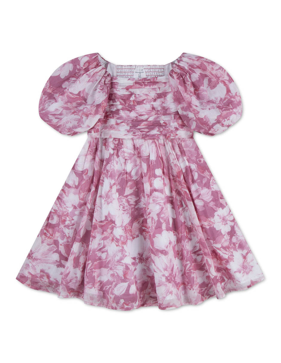 Vestido manga globo para niña