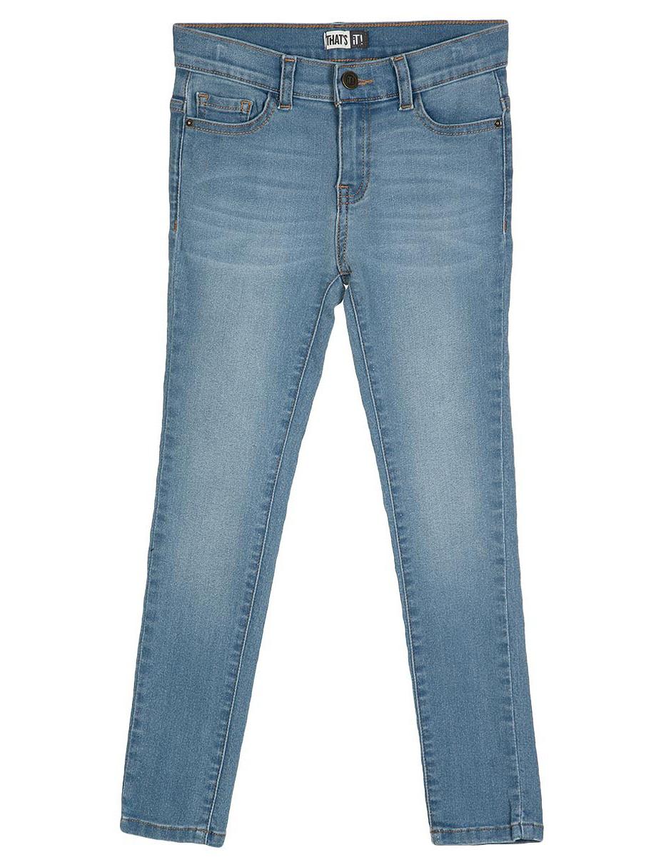 Jeans skinny deslavado para niña
